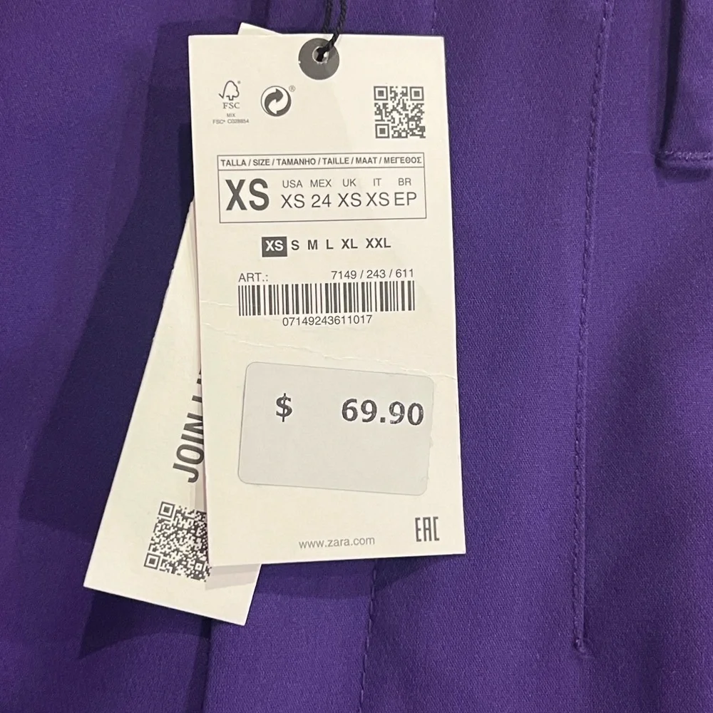 Zara purple high waisted wide leg trouser pants size XS
NWT - Picture 6 of 8